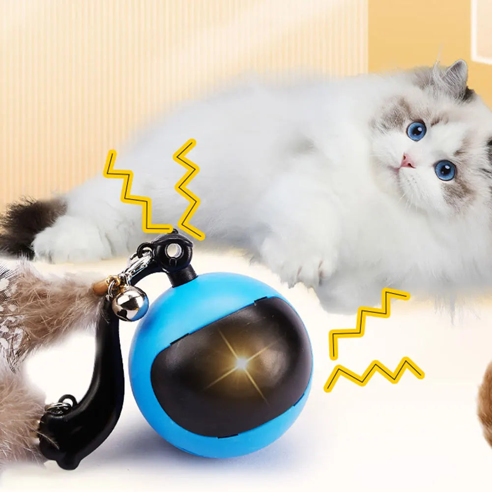 Automatic Rolling Feather Cat Toy