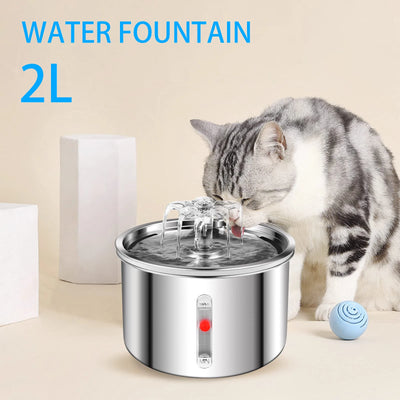 Stainless Steel 2L Automatic Dog Water Fountain