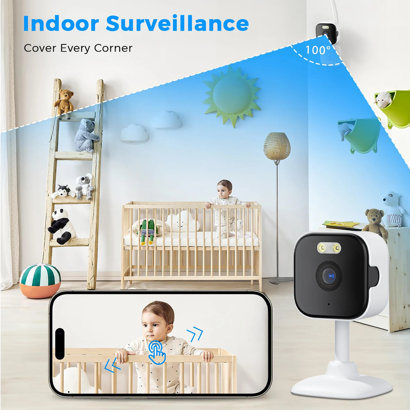 5MP Mini Cube WiFi Indoor Security Camera