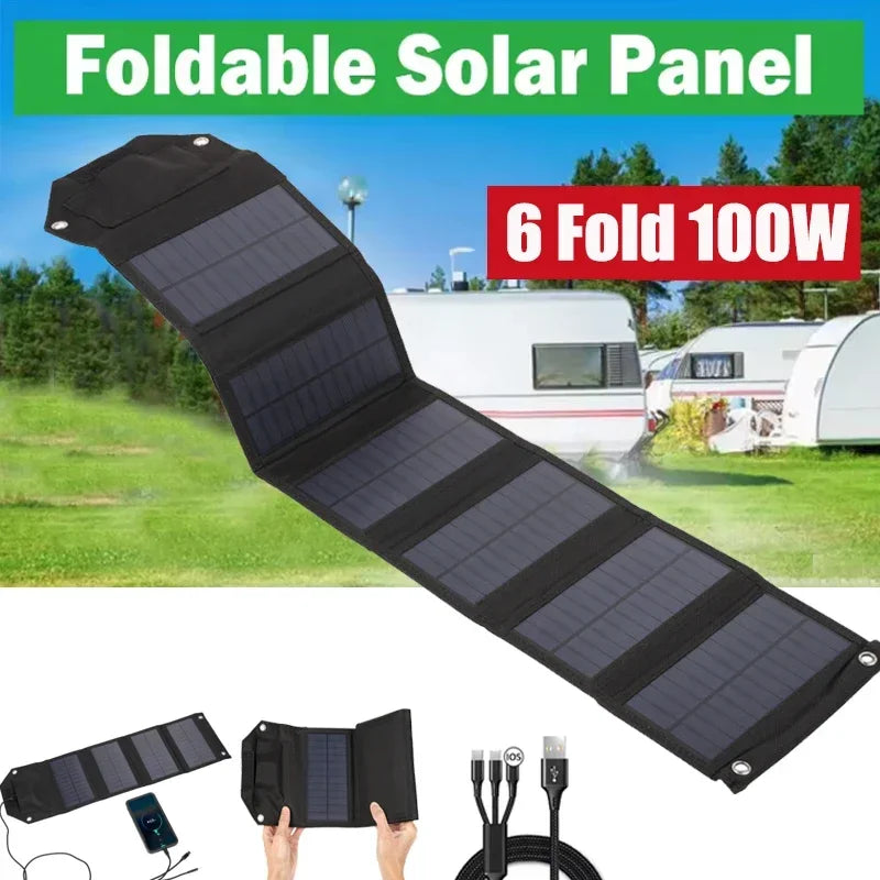 Foldable Solar Panel Charger Power Bank
