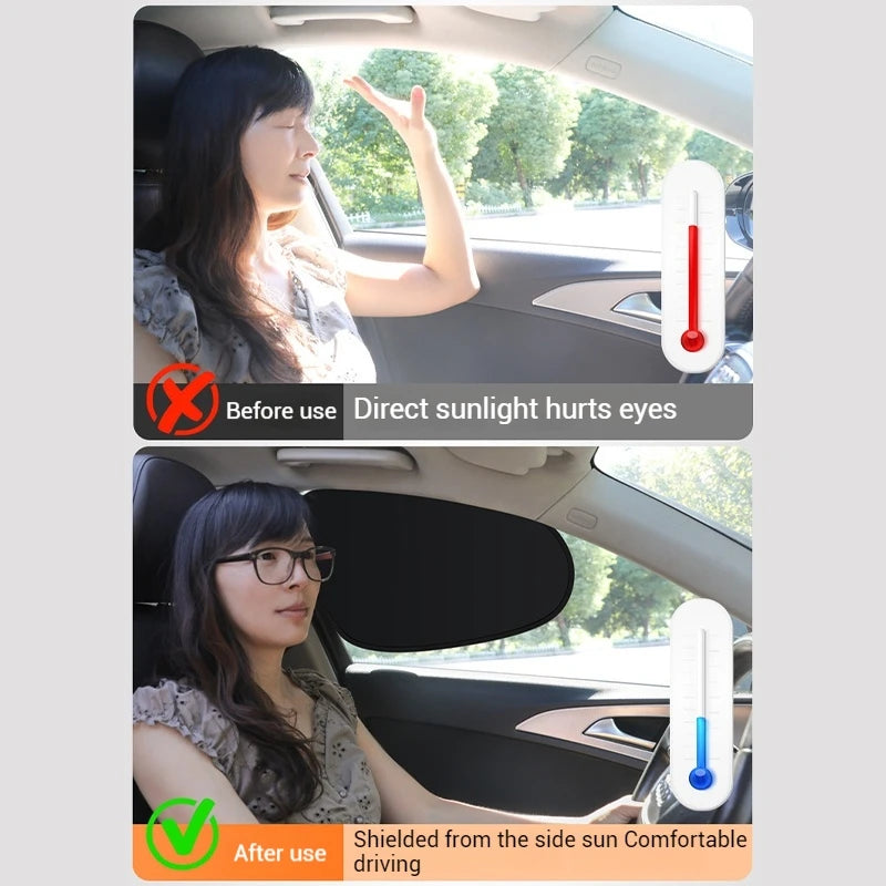 Car Side Window Sunshade 4-Layer Sun Block Film Cloth Sun Visor Summer UV Protection Window Curtain Car Sun Shade Cover