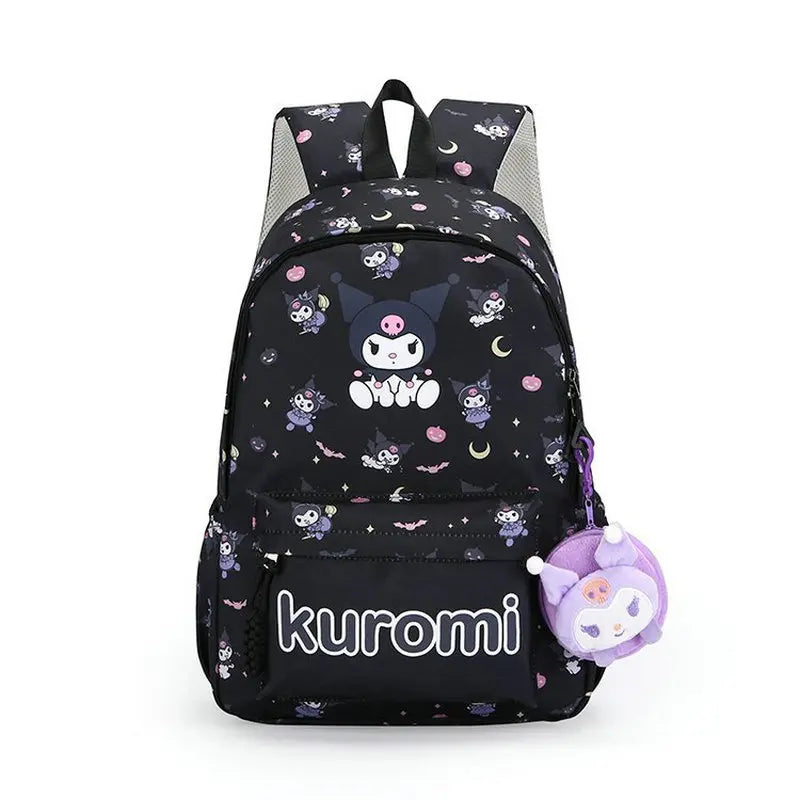 Kuromi Backpack Student School Bag Primary and Middle kawaii Cartoon Girls School Bag Mochila