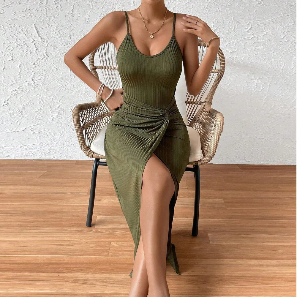 new summer dresses 2025 vestidos para mujer fashion solid color dress sexy strap party dress vestido long dresses for woman