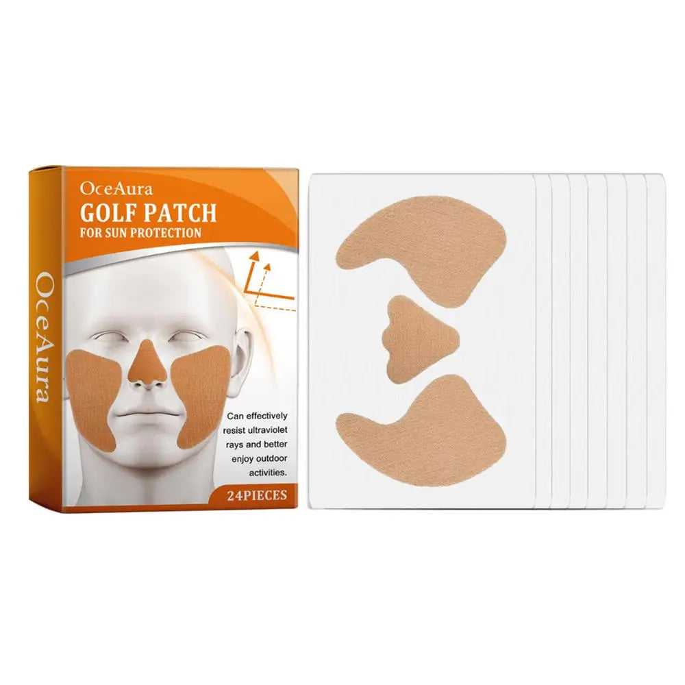 24pcs Sunscreen Face Nose Patch UV Protection Patch Summer Outdoor Cool Sunscreen Sticker Golf Gel Facial Patches