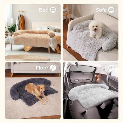Fluffy Dark Gray Dog Bed