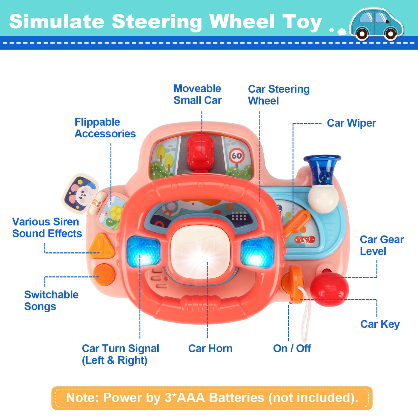 Electric Baby Steering Wheel Toy