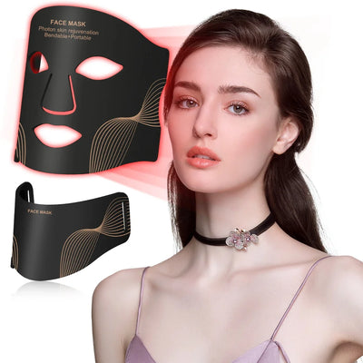 7-Color LED Face Neck Red Light Mask