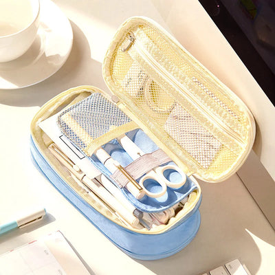 School Supplies Pencil Bag Portable Simple Aesthetic Pencil Organiser Back To School Present Simple Style Zipper Cute Stationery