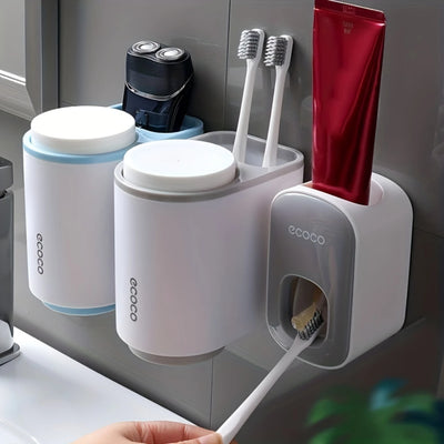 Smart Wall-Mounted Toothpaste Dispenser Set