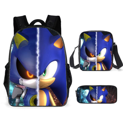 Sonic Backpack Primary and Middle School Students Schoolbag Boys Girls Anime Cartoon School Bag Mochila Zipper Shoulders