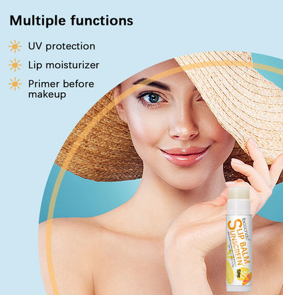 1 Piece Sunscreen Lip Balm SPF 30 UVA Protection Lips Moisturizer Watermelon Coconut Banana Flavor Colorless Lipstick Sun Care
