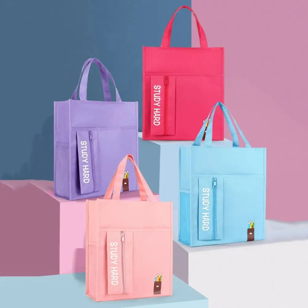 Shopping Bag Student Tutorial Bags Portable Travel Bag Children Art Bag Large Capacity Multi-functional School Information Bag