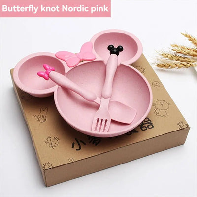 3-Pcs Wheat Straw Kids Tableware Set