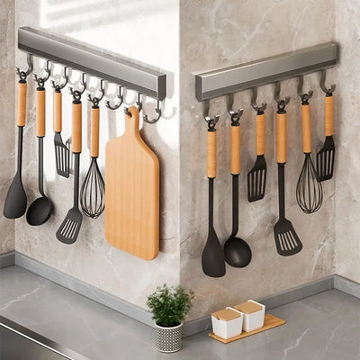 Wall Mounted Punch-Free Hooks Rack