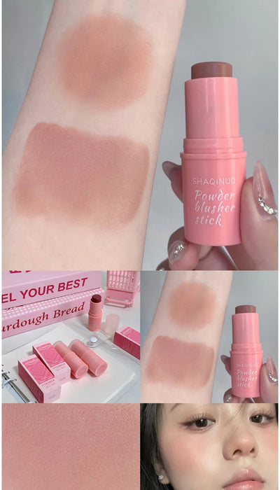 SHAQINUO Energizing Blush Stick - Natural Matte Finish, Creamy Texture, Easy to Blend for a Youthful Glow