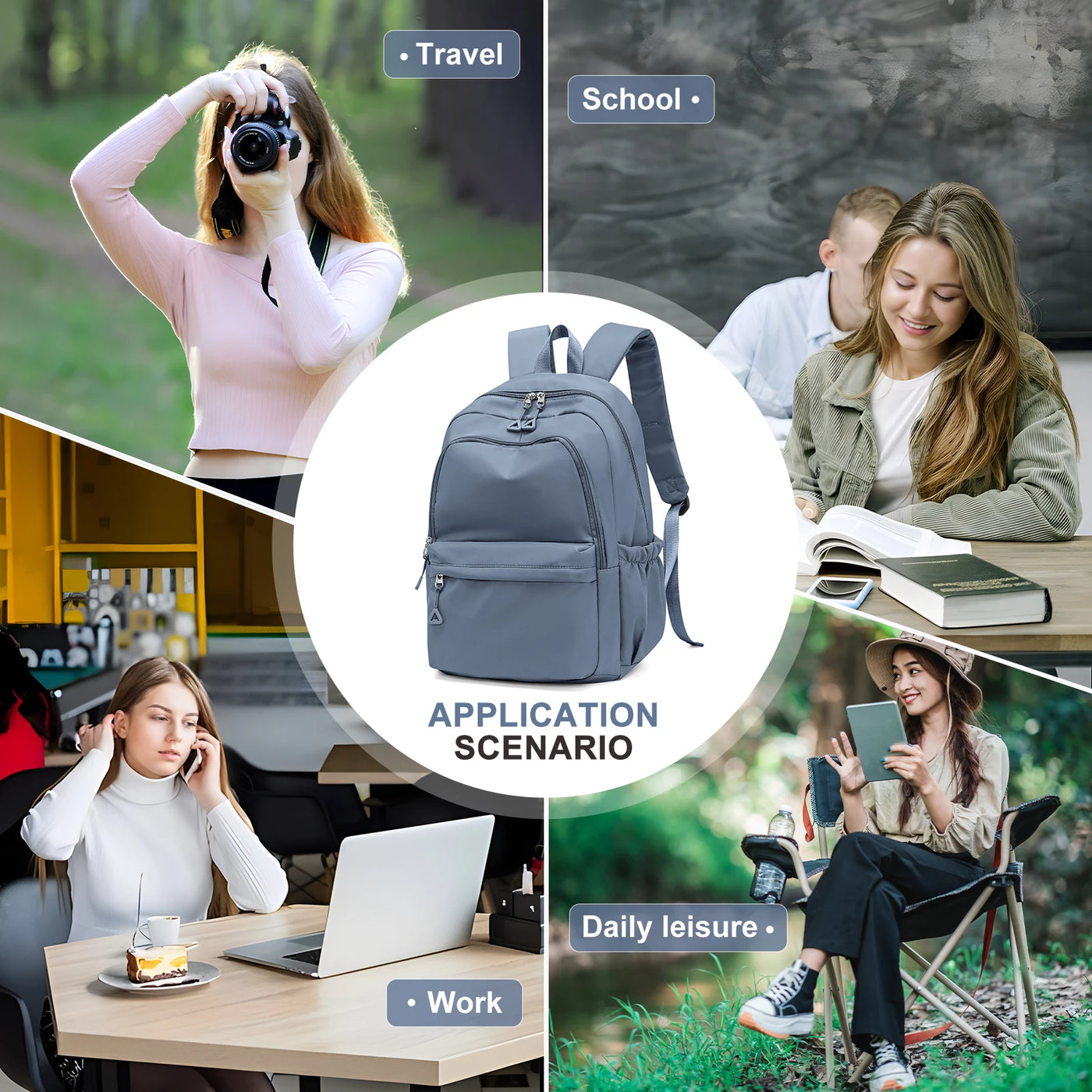 School bag, preppy, cute, light, large capacity, simple, backpack, junior high school students, college students commuting bag