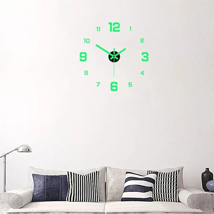 Living Room Punch-Free Wall Clock Sticker