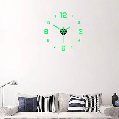 Living Room Punch-Free Wall Clock Sticker