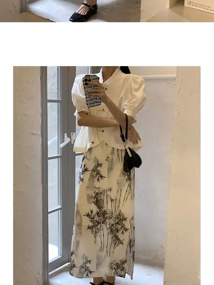 Vintage Tie Dye 2025 Spring New Fashion High Waist Women Skirt Fairy Y2k Aesthetic Elegant Skirts Split Harajuku Casual Falda