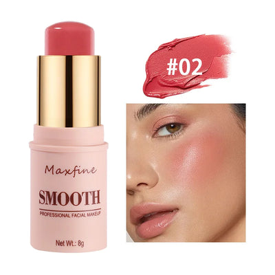 Smooth Blush Stick Naturally Saturated Long-lasting Waterproof Easy to Wear Matte Blush 3 in 1 Makeup Used On Lips Eyes Cheeks