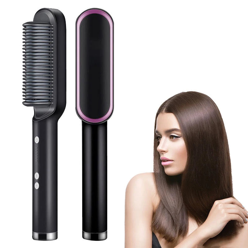Electric Ceramic Hair Straightener Brush