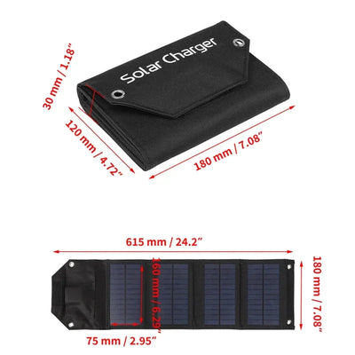 Foldable Solar Panel Charger Power Bank