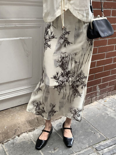 Vintage Tie Dye 2025 Spring New Fashion High Waist Women Skirt Fairy Y2k Aesthetic Elegant Skirts Split Harajuku Casual Falda