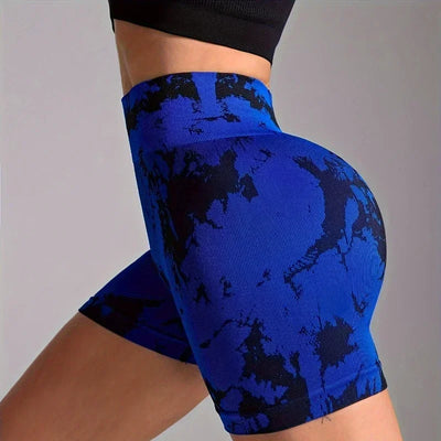 Gym Shorts High-Waist Tie-Dye Yoga Shorts for Women-Seamless,Stretchy Activewear Womens Shorts Biker Shorts Sexy Girl Y2k Shorts