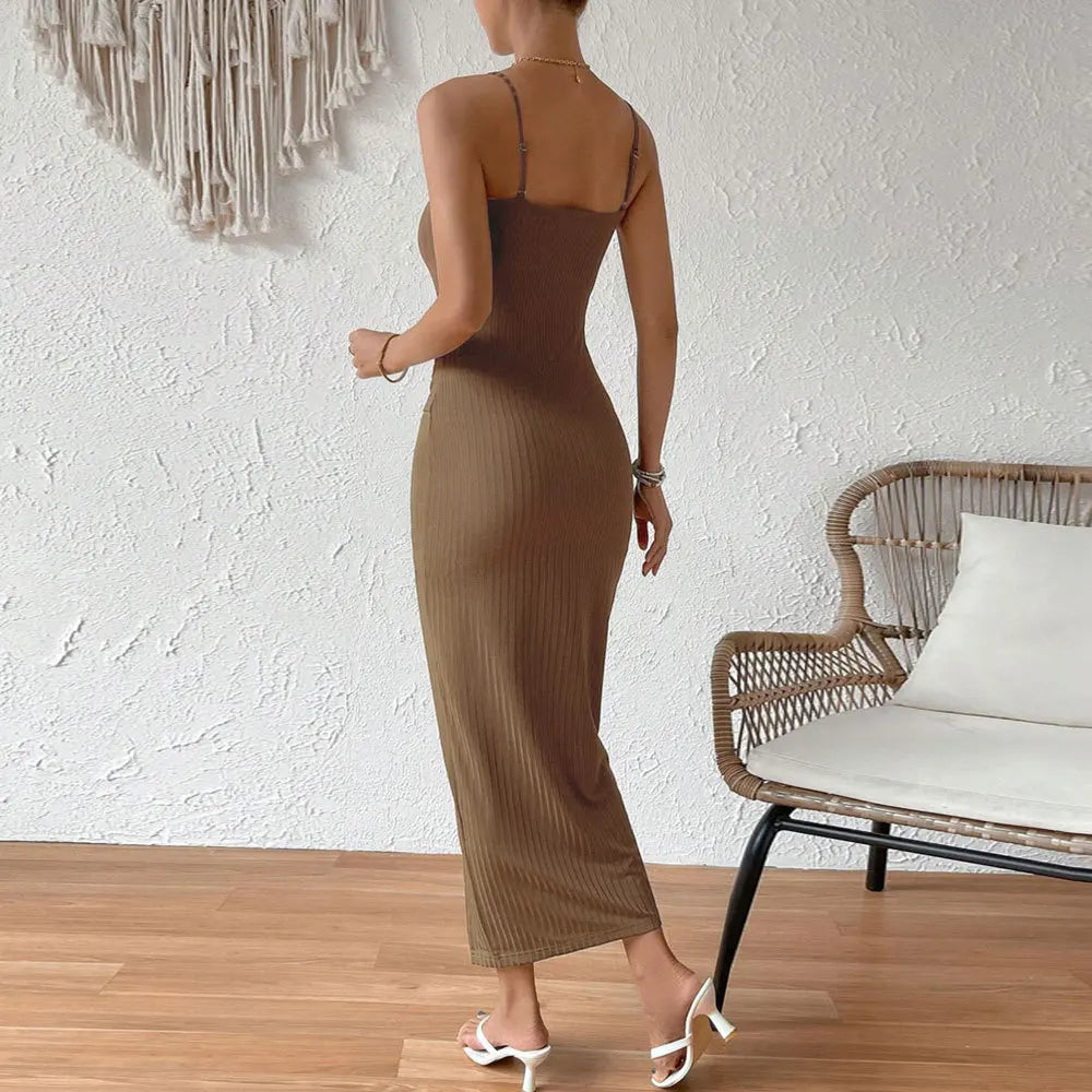 new summer dresses 2025 vestidos para mujer fashion solid color dress sexy strap party dress vestido long dresses for woman