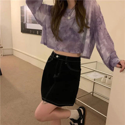 T-Shirts Women Tie Dye Casual Trendy Elegant Sun-proof Sexy Ladies Tees Teens Sheer Tops Summer Hot Selling Beach Simple Cozy