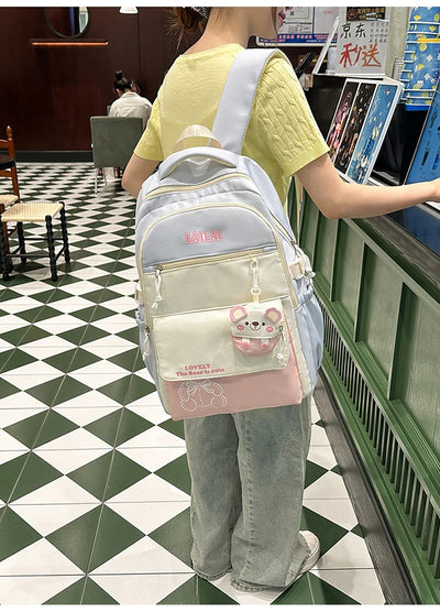 Schoolbag, a lightweight and large - capacity backpack designed for junior high school girls, aiming to relieve pressure and pro