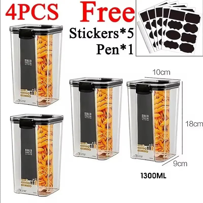Stackable Food Storage Containers Jars Set