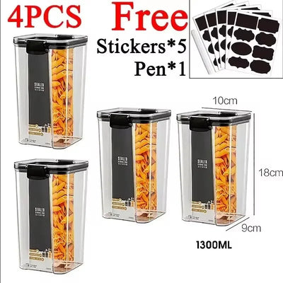 Stackable Food Storage Containers Jars Set