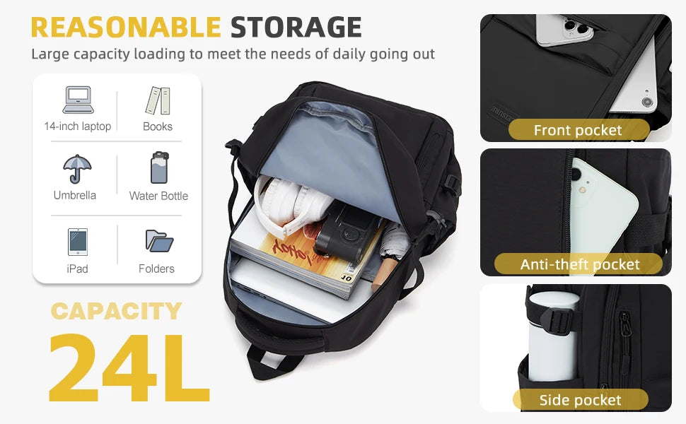 Simple Children Schoolbag Bookbag, High School College Student Black School Backpack for Women, Laptop Bookbag for Girls Boys