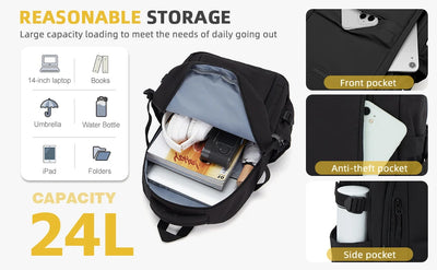 Simple Children Schoolbag Bookbag, High School College Student Black School Backpack for Women, Laptop Bookbag for Girls Boys