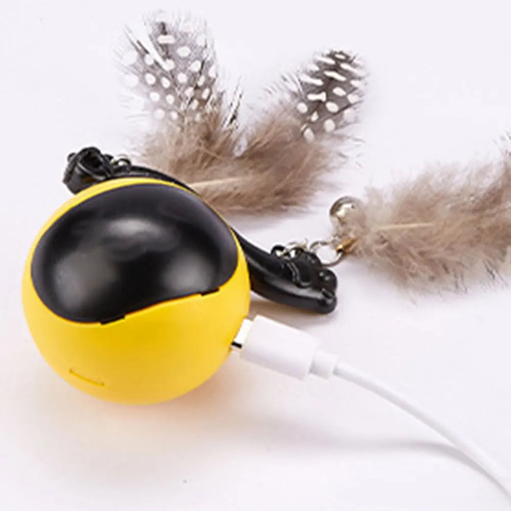Automatic Rolling Feather Cat Toy