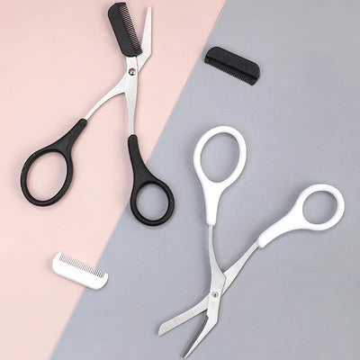 Safe Stainless Steel Eyebrow Scissors Comb