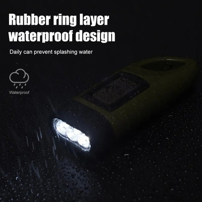 Skywolfeye Mini Solar Hand Crank Flashlight