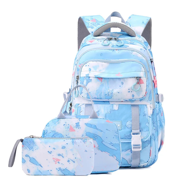Middle School Student Backpack Children Set School Bags for Girls Kids Schoolbags Waterproof Book Bag With Lunch Bag Pencil case