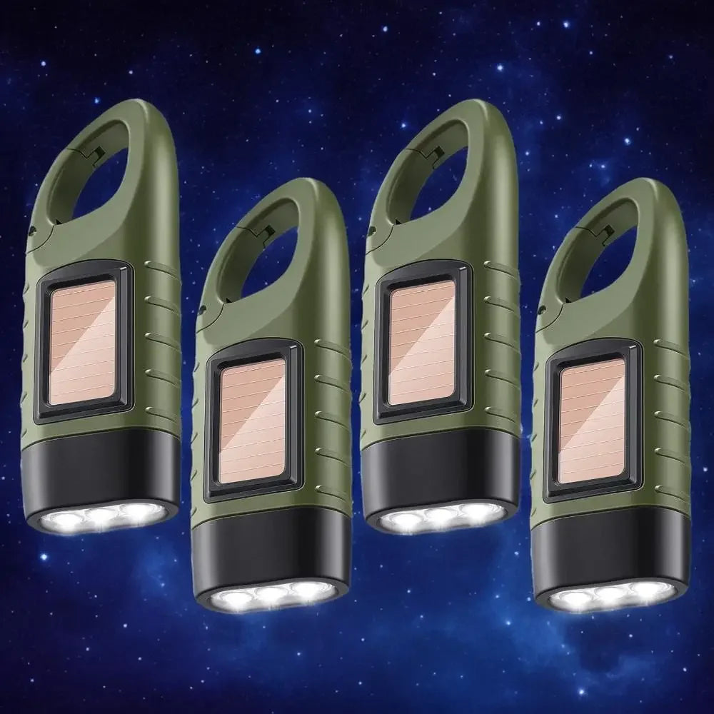 Skywolfeye Mini Solar Hand Crank Flashlight