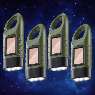 Skywolfeye Mini Solar Hand Crank Flashlight
