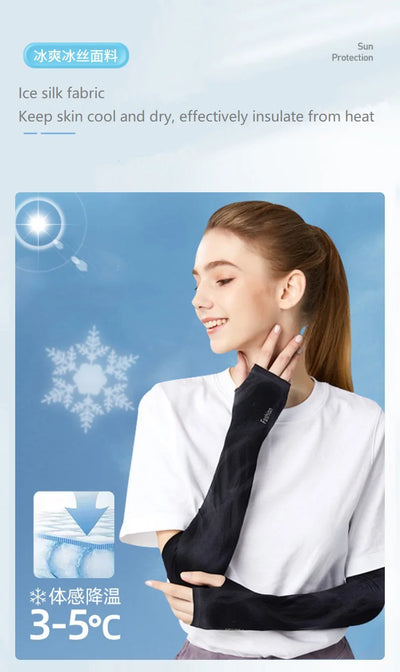 Summer Outdoor s Sports  Cycling Sunscreen Ice Skil Long Gloves Sunscreen Sleeves