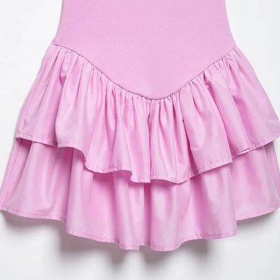 TRAF Sexy Party Halter Dress 2025 Women's Spring Summer Elegant Short Dress Fashion Casual White Pink Black Mini Dress Vestidos