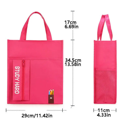 Shopping Bag Student Tutorial Bags Portable Travel Bag Children Art Bag Large Capacity Multi-functional School Information Bag