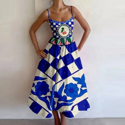 Elegant Women's Long Dresses 2025 Summer Print Vacation Suspender Sexy Dress Vestidos Mujer Verano  Платье Летнее Ropa Y2k Mujer