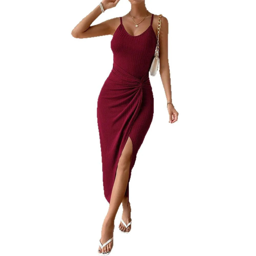 new summer dresses 2025 vestidos para mujer fashion solid color dress sexy strap party dress vestido long dresses for woman