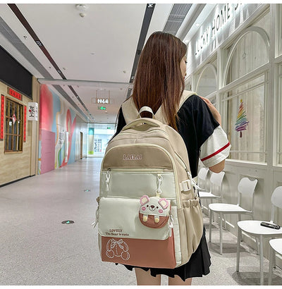 Schoolbag, a lightweight and large - capacity backpack designed for junior high school girls, aiming to relieve pressure and pro