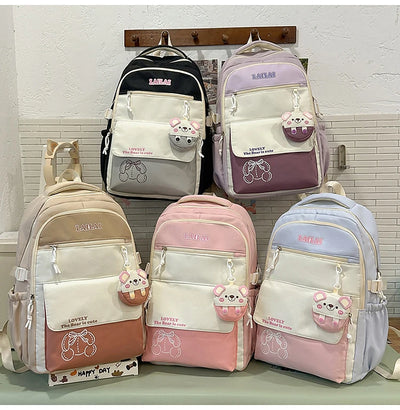 Schoolbag, a lightweight and large - capacity backpack designed for junior high school girls, aiming to relieve pressure and pro