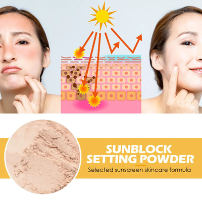 Spf50 Sunscreen Loose Powder Sunblock Skin Protective Waterproof Invisible Pore Solar Blocker Brighten Oil Control Makeup Powder