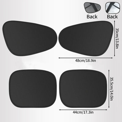 Car Side Window Sunshade 4-Layer Sun Block Film Cloth Sun Visor Summer UV Protection Window Curtain Car Sun Shade Cover